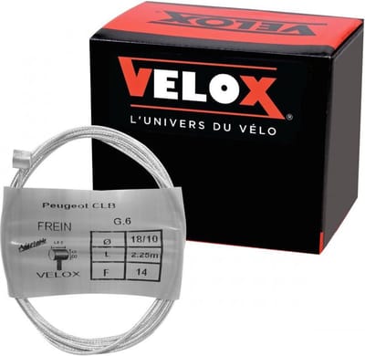 Velox-kabel of -mantel voor Peugeot 50-bromfiets 103 806225b / ø1,8 x 2,25 m, 8x8-kop, nieuw