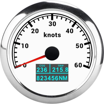 3-in-1 GPS Snelheidsmeter COG TRIP Weergave 60 Knopen IP67 Waterdicht voor Auto's Vrachtwagens Boten Witte Wijzerplaat black