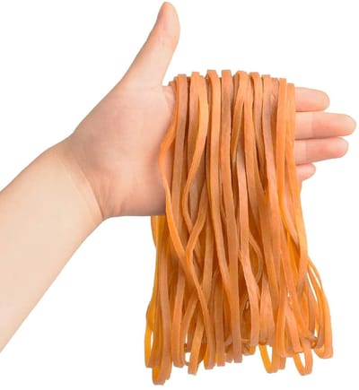Dailygoods- Elastiekjes 10 mm breed - 30 Stuks - Duurzaam Rubber - Huishoudelijke Elastieken - Kantoor/School Gebruik - Omtrek 32 cm - Rubberbanden