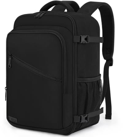 Dailygoods- Handbagage 40x30x20 - Reisrugzak 25L - Kabinetas voor Vliegtuigen - Casual Dagrugzak - Geschikt voor Ryanair/Wizz Air - Zwart - Reistas