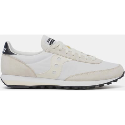 Saucony Unisex-sportschoenen van suède, maat 80 voor volwassenen (Wit/Crème)