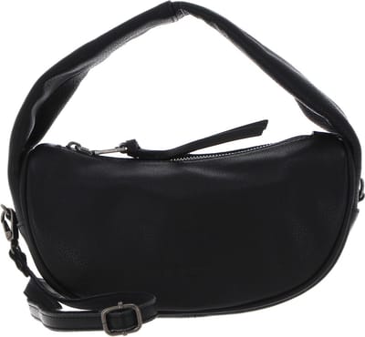 FREDsBRUDER Leren Schoudertas Bobonia Midi Hobo Bag Black Zwart