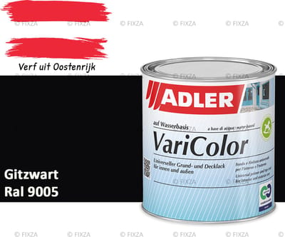 ADLER Varicolor Lakverf RAL 9005 – Gitzwart 375 ml – 2-in-1 Houtverf, Metaalverf en Kunststof Lak voor Binnen & Buiten