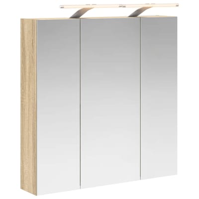 vidaXL - Badkamerspiegelkast - Sonoma - Eiken - 70 - x - 14,5 - x - 70 - cm - Bewerkt - hout