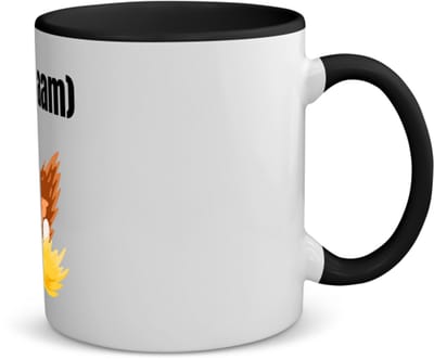 Akyol - kip met nest met eigen naam koffiemok - theemok - zwart - Kippen - kippen liefhebbers - iemand die houdt van kippen - verjaardag - cadeau - kado - 350 ML inhoud