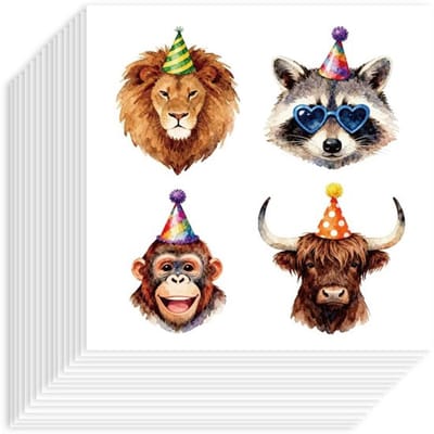 Dailygoods- Dierenverjaardagsstickers 80 stuks - Zelfklevende