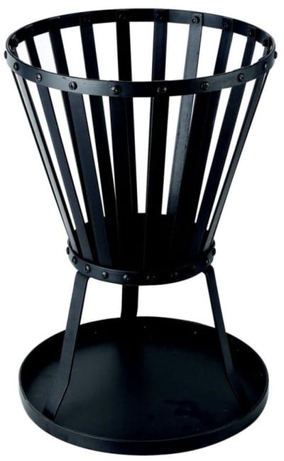 Ceruzo Vuurkorf – 48 cm Hoog – Staal – Ø32 cm- Zwart - Onderplaat