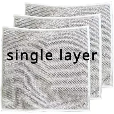 Groothandel Metaal Staaldraad Spons Doek Thuis Keuken Pot Pan Afwas Dubbelzijdige Vaatdoek Reinigingsdoeken Handdoek Schuurdoek 1pcs white