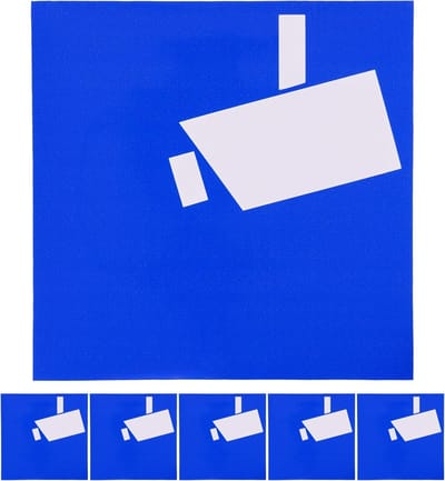 Bewakingsstickers - Waarschuwingsstickers - Videobewaking - Zelfklevend weerbestendig - 12x12 cm - Blauw