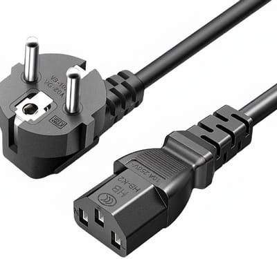 IEC C13 Stroomkabel - 1.5 meter - Puur Koper - 10A/250V - Voedingskabel - Universeel voor Computer en Monitor - zwart