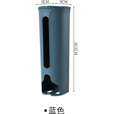 Muurophangende vuilniszakopbergdoos Keuken Plastic zakhouder Organisator Badkamer Vuilniszakken Dispenser Keukenaccessoires blauw