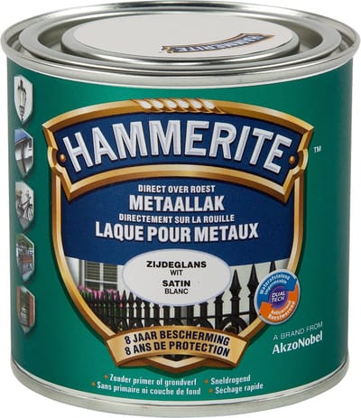 Hammerite Metaallak Zijdeglans - Zwart - 0,75 l - 10 m²/l - Afwerkingslaag
