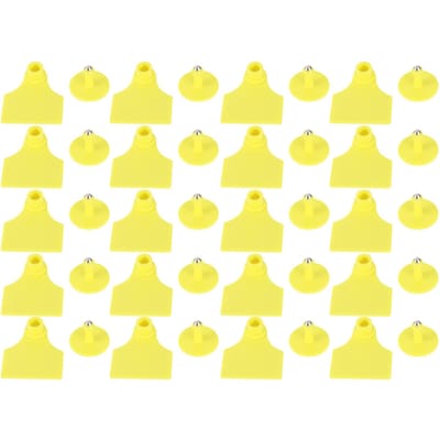 20 Set Vee-identificatie Blanco Oormerk voor Geiten Schapen Runderen Koeien Varkens BoerderijbenodigdhedenS: yellow