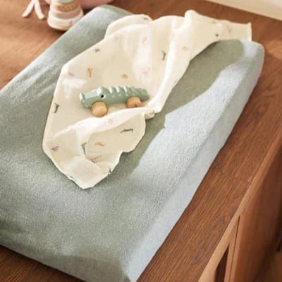 Jollein - Aankleedkussenhoes Badstof 50x70cm - Zachte Hoes Baby Aankleedkussen - Sea Green - 2 Stuks