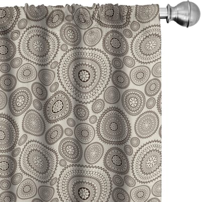 ABAKUHAUS Beige Gordijnen – 2-delige set 75×245 cm – Halfdonker