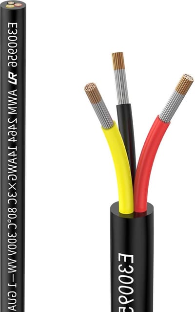 14 AWG 3 × 2.0 mm² 5 m Extension Cable - 3 Core UL2464 Voltage 5 V/12 V/24 V/300 V - Tinned Copper Wire Multi-Strand Without Oxygen stroomkabel 3 aderige