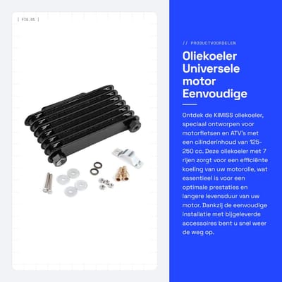 Dailygoods- Oliekoeler 7 Rijen - Universele Motor - Geschikt voor 125-250CC - Eenvoudige Installatie - Vermindert Slijtage - Grote Oliestroom - Motoroliekoeler