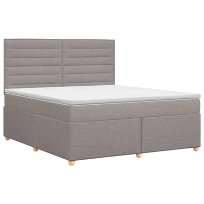 vidaXL - Boxspringbed - met - matras - met - hoofdeinde - Taupe - 140 - x - 200 - cm - Stof