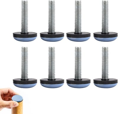 8x Meubelglijders met M6 Schroefdraad PTFE voor Vloerbescherming
