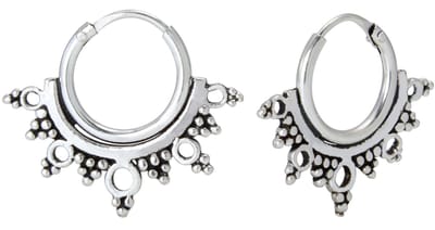 Joy|S - Zilveren Bali antique oorringen - geoxideerd