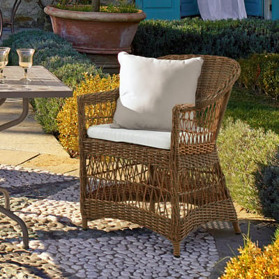 LOBERON Fauteuil Garden Grove bruin/wit