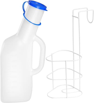 Draagbare Urinoirs voor Mannen - Morsbestendige Urinecollectiefles met Deksel voor Incontinentie en Reizen - 1 Liter Capaciteit