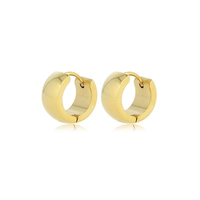 My Bendel - Oorring Goudkleurig 7mm x 9mm - Stralende Goudkleurige Mini Oorringen - met Luxe Cadeauverpakking | Sieraden Voor Dames