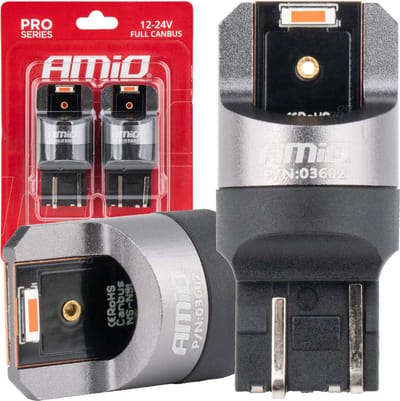 AMiO WY21W LED 12V-24V 2x1860 SMD Rood Canbus [Remlicht - Interieurverlichting] (2 stuks)