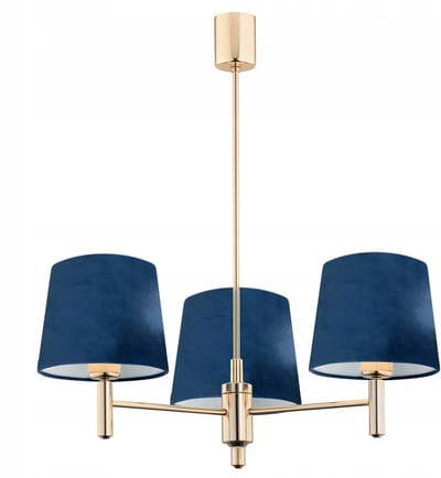 PONTE Hanglamp 3-lichts - Navy & Messing