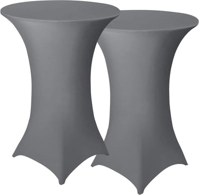Set van 2 Stretchy Cocktailtafelhoezen met Vierkante Hoeken voor Feest en Evenementen