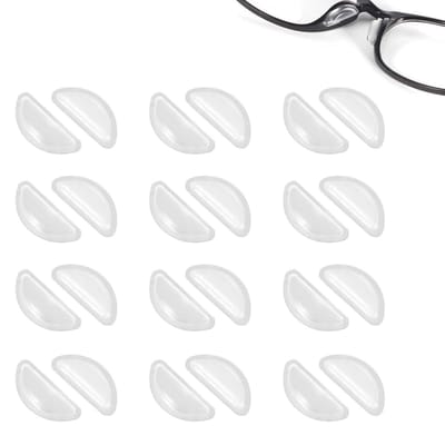 Dailygoods- Neuspads Siliconen - Zelfklevend - Antislip - 12 Paar - Dikte 3,5 mm - Wegwerp Neuspads - Brilpads