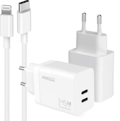 Phreeze usb C snellader met MFi Lightning kabel - Power Delivery oplader geschikt voor iPhone en iPad