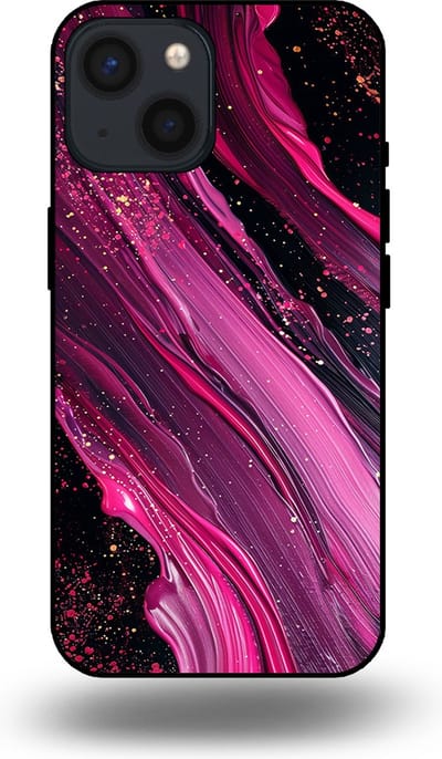 Smartphonica Telefoonhoesje geschikt voor iPhone 13 Mini met marmer opdruk - TPU backcover case marble design - Paars Roze geschikt voor iPhone 13 Mini