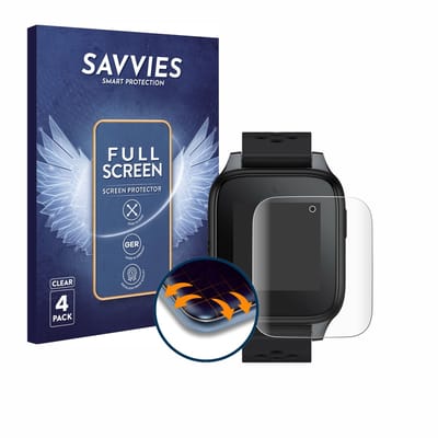 Savvies - Screenprotector voor TCL Family Watch MT46 - Folie Beschermfolie transparant volledig dekking 4 Stuks