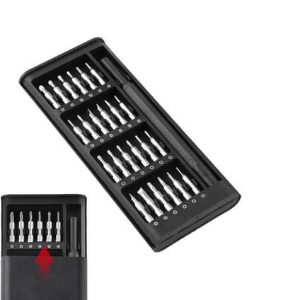 Precisie Schroevendraaierset - Mini Schroevendraaiers - Elektronica Reparatie - 24-in-1 Set - Standaard - Zilver