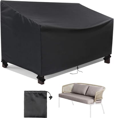 Bankhoes Tuinmeubelen - Beschermhoes Bank - Bescherming Buiten - Waterdicht Polyester - 134 x 66 x 89 cm - Zwart