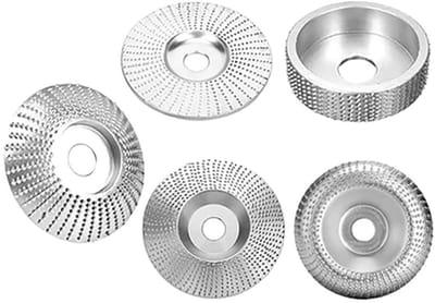 Houtsnijschijven - Slijpschijven hout - Houtbewerking - Set van 5 - 22 mm - Zilver