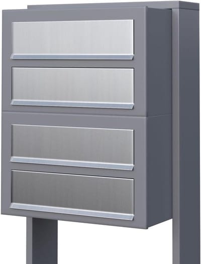 Brievenbus - Postkast Muurbus - Brieven Ontvangen - Gepoedercoat Plaatstaal - 465x136x28 cm - Grijs Metallic