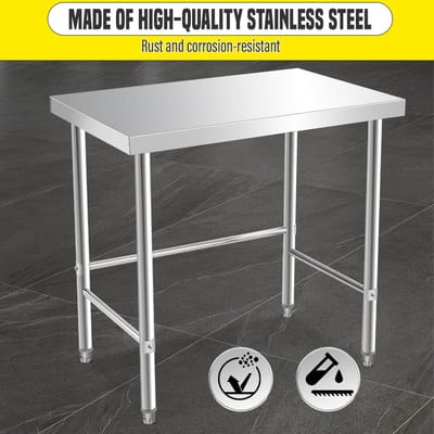 RVS Werktafel Voor Commercieel Gebruik - 91x61 cm - Opvouwbaar - 250 kg