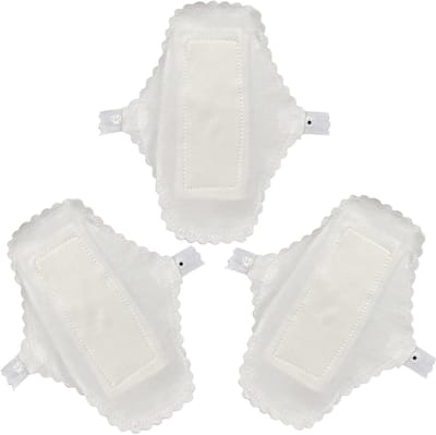 Herbruikbare Pads - Katoenen Maandverband - Menstruatie Comfort - Ademend Waterdicht - 3 Stuks - Wit