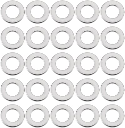 Dailygoods- Platte Wasmachines 200 Stuks - RVS 304 - 8x12x0.2mm - Sluitingen Sieraden Maken - Afstandsbediening - Meubels - Corrosiebestendig - Sluitringen