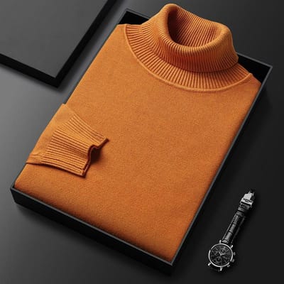Pull tricoté pour homme, automne et hiver, chemise à fond pour homme jeune et d'âge moyen, pull à col roulé de couleur unie, multicolore 4XL gray