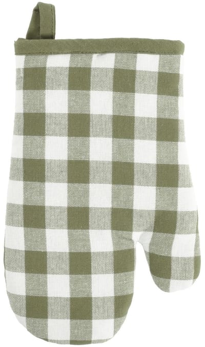Tiseco Gingham Ovenwant - 28 x 18cm - Olijfgroen