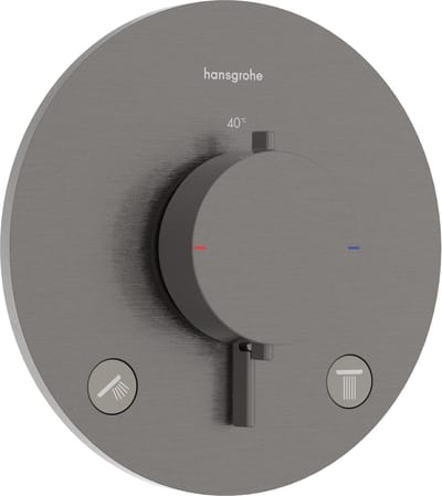 hansgrohe Ecostat Comfort S - Inbouwthermostaat - Ecostat thermostaat - voor 2 functies - Brushed Black Chrome