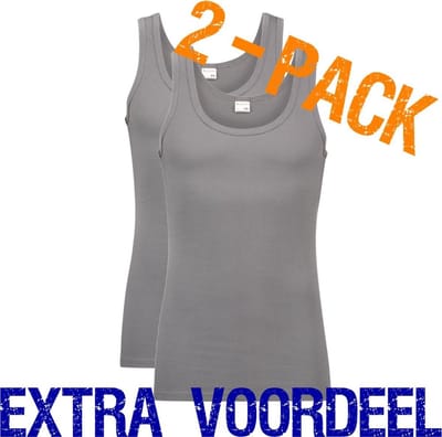 Beeren heren hemd | MAAT M | 2-pack | steel grey