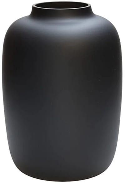 Vaas Artic | Medium | Zwart | Mond geblazen glas | Ø25 x H35 cm