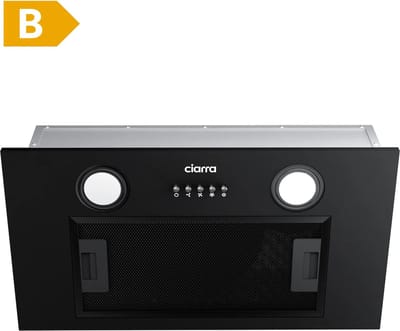 CIARRA CBCB5913A - Inbouw Afzuigkap - 52cm Zwart – Inclusief koolstoffilter - 300m3 – Energieklasse B