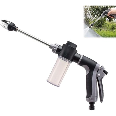 Buse de pulvérisation professionnelle pour nettoyeur haute pression, rotative à 360°, 3 modes, avec réservoir à mousse, pistolet à eau en acier inoxydable pour le lavage de voiture, le jardin