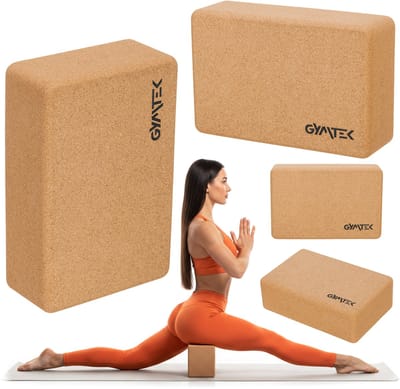 Gymtek® Kurk Yogablok - Yoga Blok - Yoga Kubus - Yoga Steen - 100% Natuurlijk Kurk - 23 x 15 x 7.5 cm