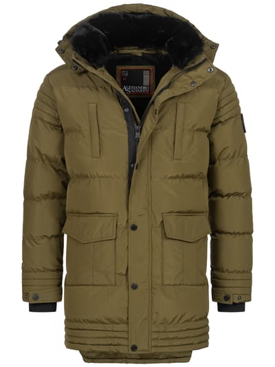 Alessandro Salvarini heren winterjas AS285 met teddyvoering en afneembare capuchon